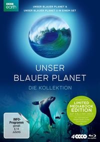 Produktbild: UNSER BLAUER PLANET - die kollektion. LIMITED MEDIABOOK-EDITION inkl. umfangreichen Begleit-Texte, Poster und Postkarten-Set LTD. - UNSER BLAUER PLANET & UNSER BLAUER PLANET II IN EINEM SET [4 BRs]