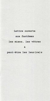 Produktbild: Lettre ouverte aux fantomes les