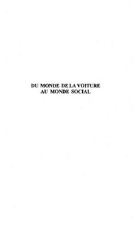 Produktbild: Du monde de la voiture au monde social