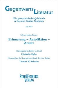 Produktbild: Gegenwartsliteratur. Ein Germanistisches Jahrbuch /A German Studies Yearbook / 22/2023