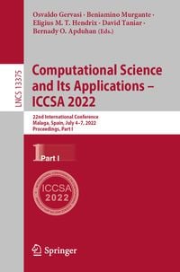 Produktbild: Computational Science and Its Applications &ndash; ICCSA 2022