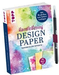Produktbild: Handlettering Design Paper World of Watercolor A6 mit Brush Pen