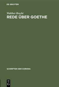 Produktbild: Rede &uuml;ber Goethe