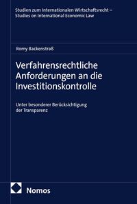 Produktbild: Verfahrensrechtliche Anforderungen an die Investitionskontrolle