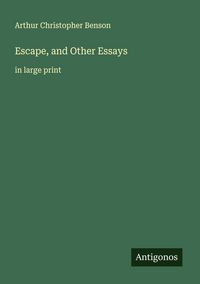 Produktbild: Escape, and Other Essays