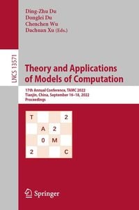 Produktbild: Theory and Applications of Models of Computation