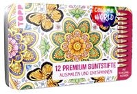 Produktbild: Colorful World Designdose mit 12 Buntstiften