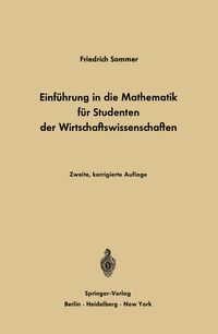 Produktbild: Einf&uuml;hrung in die Mathematik f&uuml;r Studenten der Wirtschaftswissenschaften