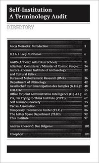 Produktbild: Self-Institution: Terminology Audit