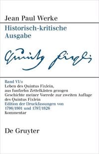Produktbild: Leben des Quintus Fixlein, aus funfzehn Zettelk&auml;sten gezogen