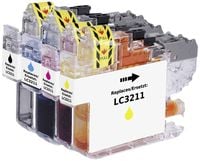Produktbild: Renkforce Druckerpatrone ersetzt Brother LC-3211BK, LC-3211C, LC-3211M, LC-3211Y Kompatibel Kombi-Pack Schwarz, Cyan, Magenta, Gelb RF-5718882