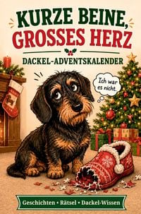 Produktbild: Kurze Beine, gro&szlig;es Herz: Der Dackel-Adventskalender - 24 Tage voller Geschichten, Witze, R&auml;tsel und Dackel-Wissen