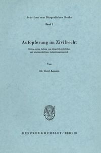 Produktbild: Aufopferung im Zivilrecht.