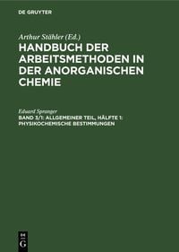 Produktbild: Allgemeiner Teil, H&auml;lfte 1: Physikochemische Bestimmungen