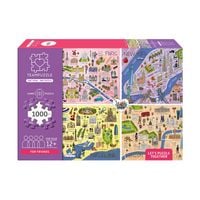 Produktbild: TEAMPUZZLE &ndash; City Trip &ndash; 1000 Teile &ndash; Erwachsenenpuzzle f&uuml;r vier Personen
