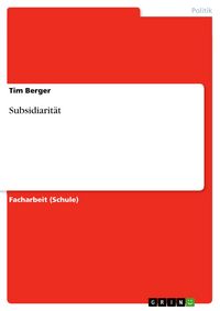 Produktbild: Subsidiarit&auml;t