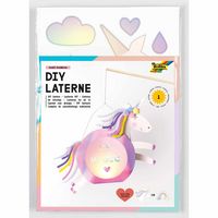 Produktbild: FOLIA Bastelartikel Laternen-Bastelsets SWEET RAINBOW, inkl. 1 LED-Licht und Batterien