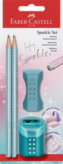 Produktbild: FABER-CASTELL Schreibset Grip Hi Sparkle, ocean metallic