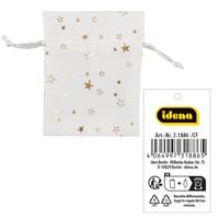 Produktbild: Idena Stoffs&auml;ckchen Weihnachten wei&szlig;/Stern 13x18cm