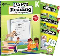 Produktbild: 180 Days(r) Reading 2nd Ed, Writing, Spelling, & Language Grade K: 4-Book Set