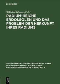 Produktbild: Radium-reiche Erd&ouml;lsolen und das Problem der Herkunft ihres Radiums