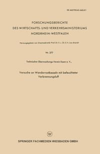 Produktbild: Versuche an Wanderrostkesseln mit befeuchteter Verbrennungsluft