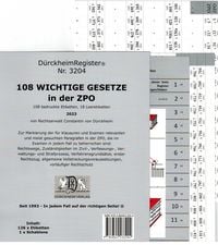 Produktbild: D&uuml;rckheimRegister&reg; 108 WICHTIGE &sect;&sect; in der ZPO, ohne Stichworte