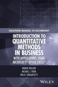 Produktbild: Solutions Manual to Accompany Introduction to Quantitative Methods in Business