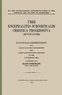 Produktbild: &Uuml;ber Encephalitis Subcorticalis Chronica Progressiva (Binswanger)
