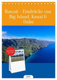 Produktbild: Tischplaner 2027 - Hawaii - Eindr&uuml;cke von Big Island, Kauai & Oahu (A5 Tischkalender zum Aufstellen) CALVENDO