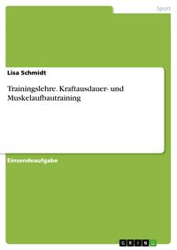 Produktbild: Trainingslehre. Kraftausdauer- und Muskelaufbautraining