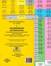 Produktbild: D&uuml;rckheimregister&reg; Steuergesetze mit Stichworten