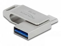 Produktbild: Delock 54075 USB-Stick Glas 64GB Silber 54075 USB, USB-A, USB-C&reg;