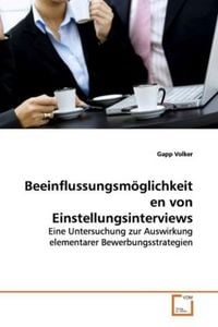 Produktbild: Volker, G: Beeinflussungsm&ouml;glichkeiten von Einstellungsinter