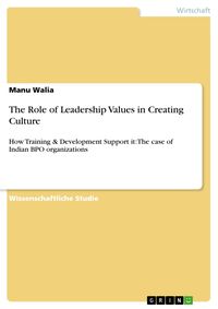 Produktbild: The Role of Leadership Values in Creating Culture