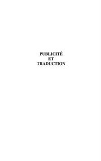 Produktbild: Publicite et traduction