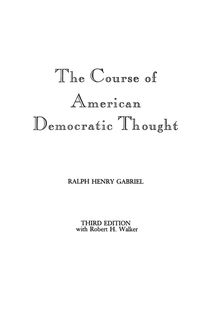 Produktbild: The Course of American Democratic Thought