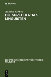 Produktbild: Die Sprecher als Linguisten