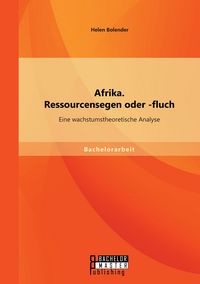 Produktbild: Afrika. Ressourcensegen oder -fluch: Eine wachstumstheoretische Analyse