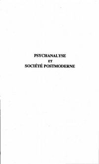 Produktbild: Psychanalyse et Societe Postmoderne