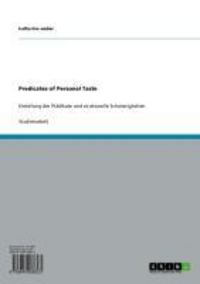 Produktbild: Predicates of Personal Taste