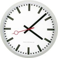 Produktbild: EUROTIME 59530-07 Funk Wanduhr 35cm Silber Leisegang-Uhrwerk