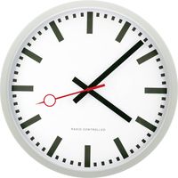 Produktbild: EUROTIME 59530-07 Funk Wanduhr 35cm Silber Schleichendes Uhrwerk (lautlos)