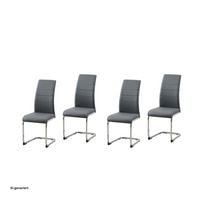 Produktbild: HTI-Living HTI-Line Schwingstuhl 4er Set PU grau SallyC HTI-Line Schwingstuhl 4er Set PU grau SallyC