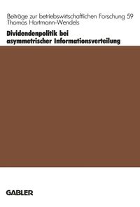 Produktbild: Dividendenpolitik bei asymmetrischer Informationsverteilung