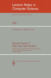 Produktbild: Recent Trends in Data Type Specification