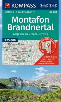 Produktbild: KOMPASS Wanderkarte 032 Montafon, Brandnertal, Gargellen, Bielerh&ouml;he, Silvretta 1:25.000