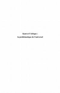 Produktbild: Kant et l'afrique la problematique de l'