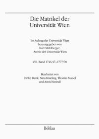 Produktbild: Die Matrikel der Universit&auml;t Wien