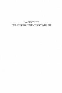 Produktbild: Gratuite de l'enseignement secondaire